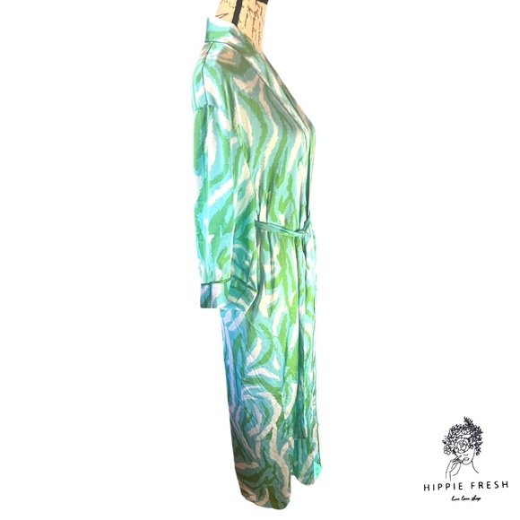 DVF xTarget Diane Von Furstenberg Satin Disco Zebra Green Robe Size S - Picture 6 of 8